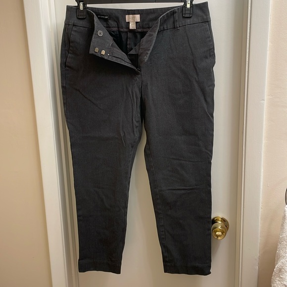 Loft Dark Gray Curvy Skinny Ankle Pants - Picture 1 of 3